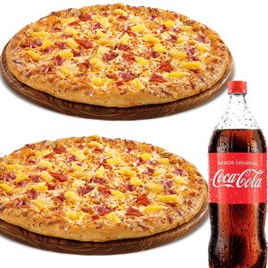 2 pizzas + 1 litro coca cola