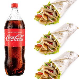 3 dürüm + 1 litro de coca cola